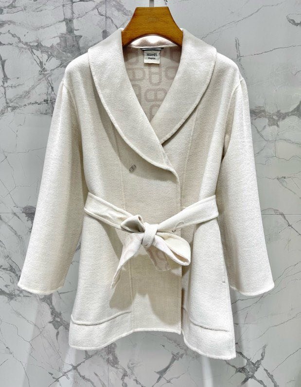 Двостороннє кашемірове пальто середньої довжини фото 9