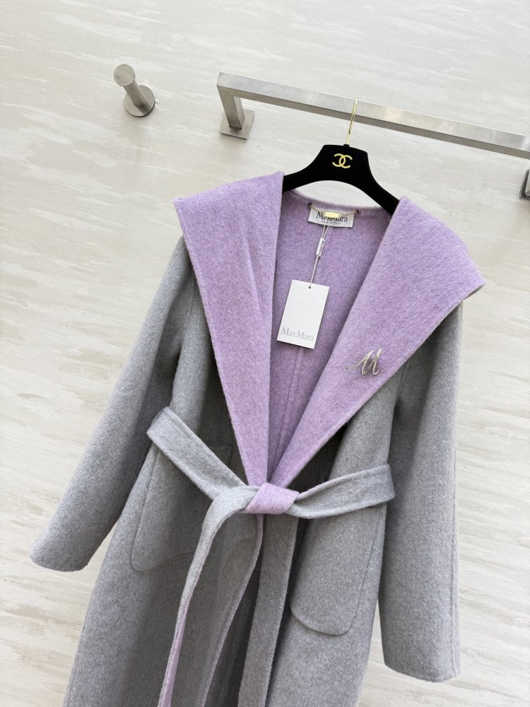 Двустороннее шерстяное длинное пальто фото 2