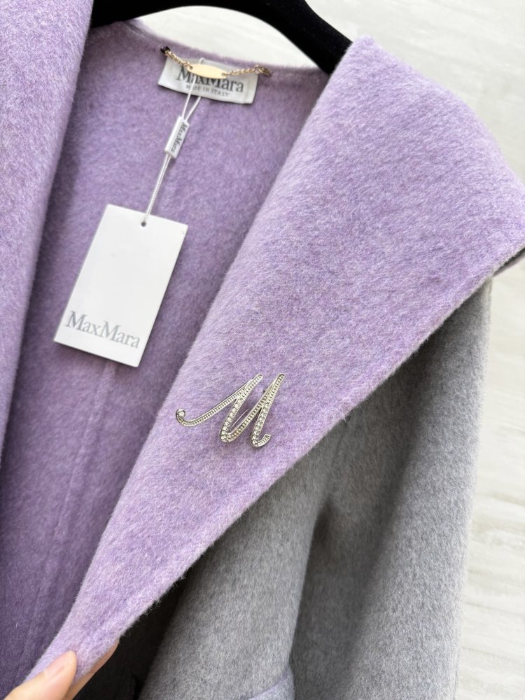 Двустороннее шерстяное длинное пальто фото 6