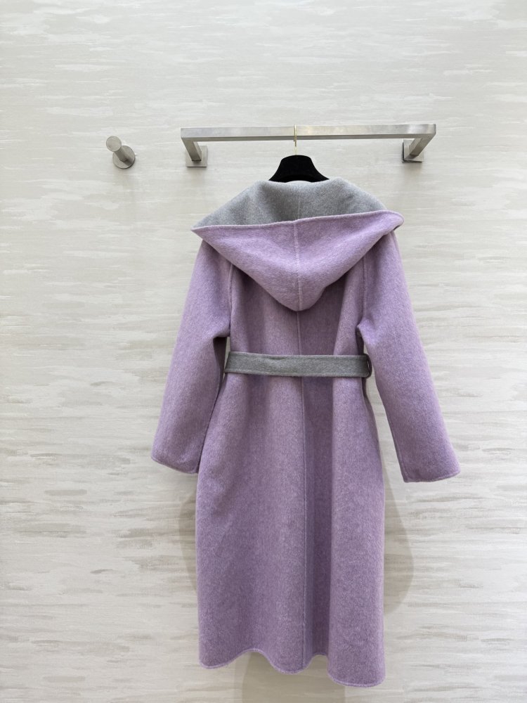 Двустороннее шерстяное длинное пальто фото 7