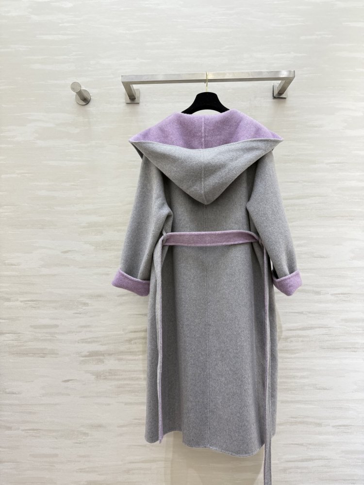 Двустороннее шерстяное длинное пальто фото 9