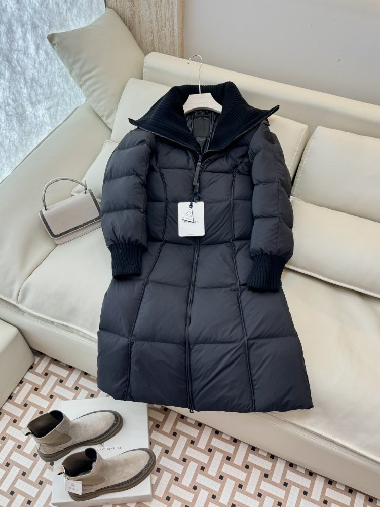 Двусторонний длинный пуховик с воротником-стойкой фото 3