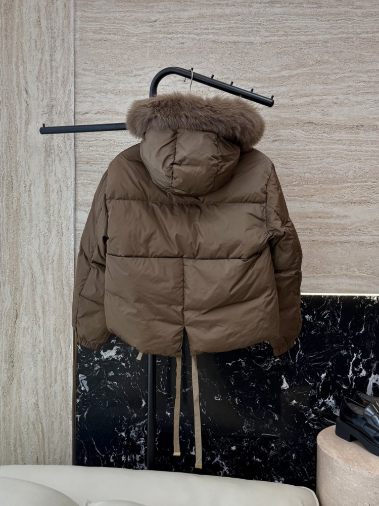 Двусторонний пуховик, воротник из меха лисы фото 2