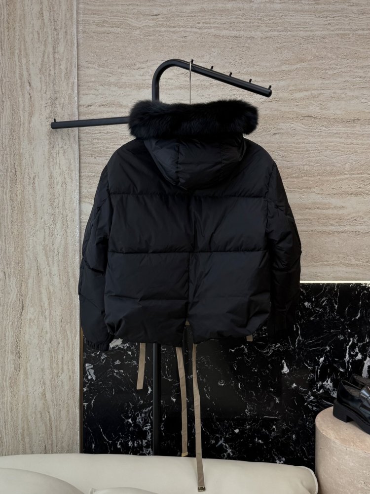 Двусторонний пуховик, воротник из меха лисы фото 2