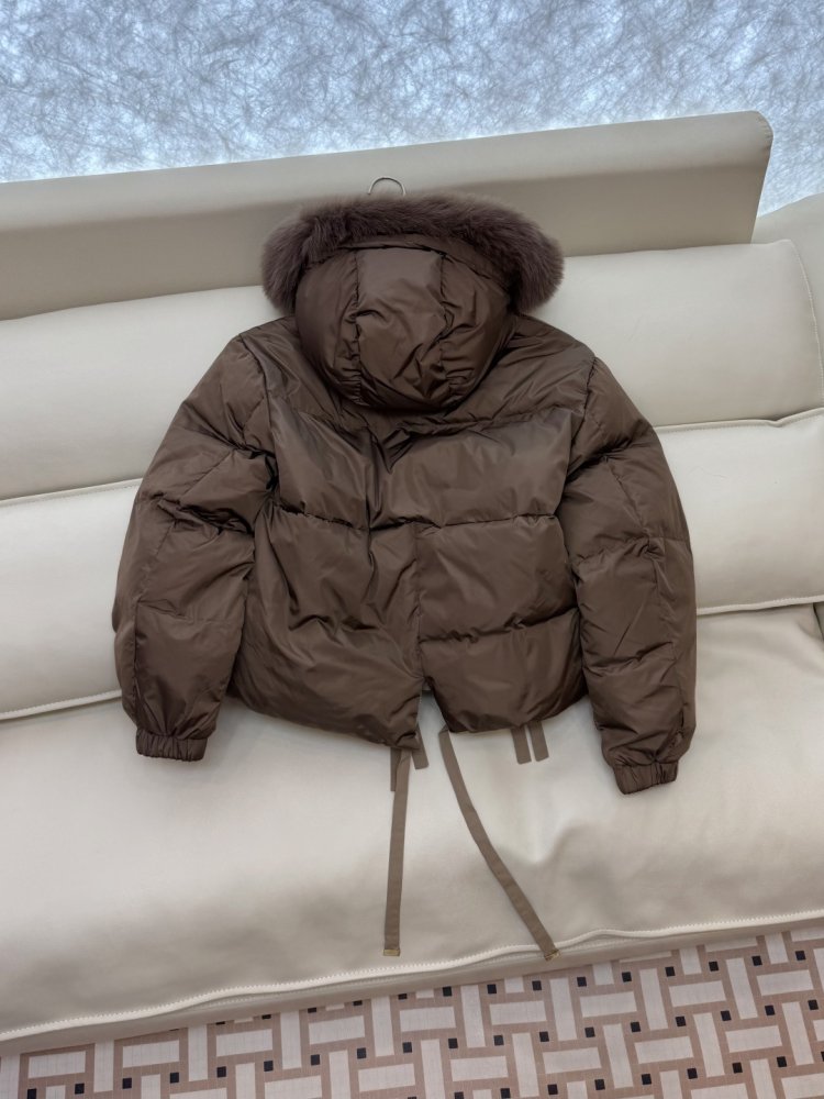 Двусторонний пуховик, воротник из меха лисы фото 6