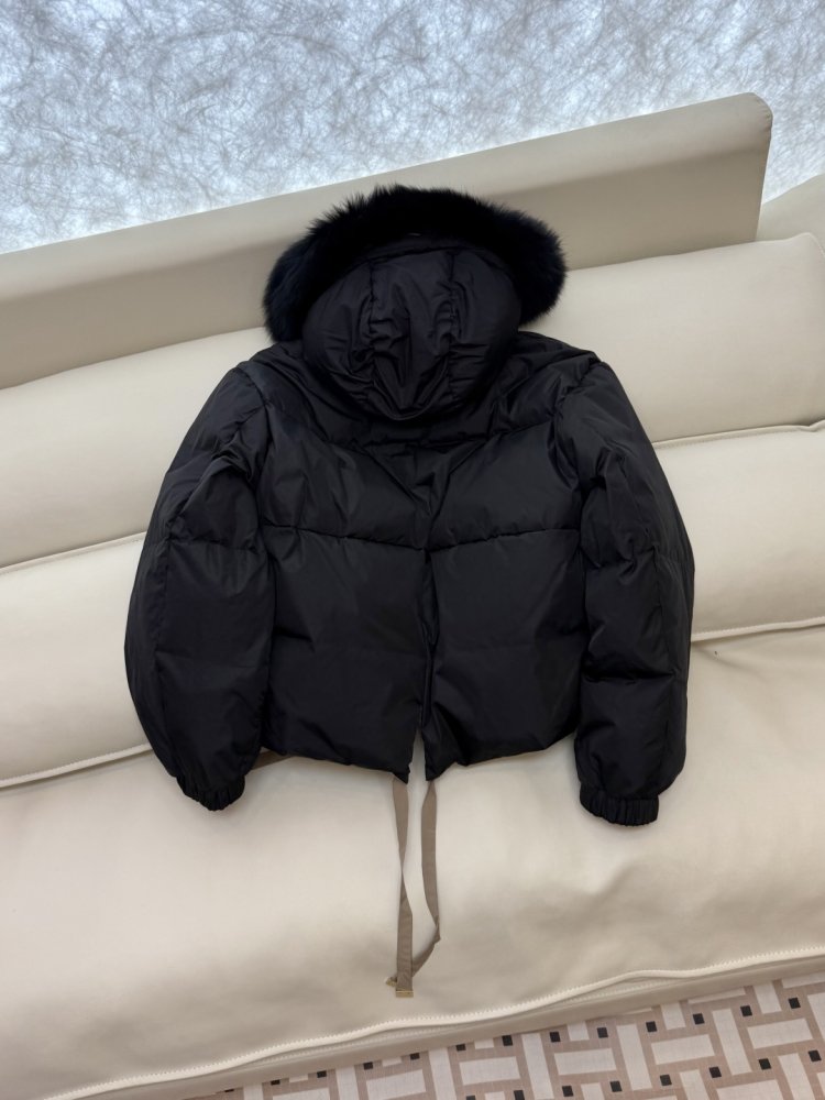 Двусторонний пуховик, воротник из меха лисы фото 6