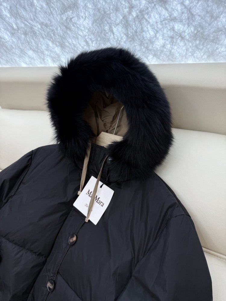 Двусторонний пуховик, воротник из меха лисы фото 8