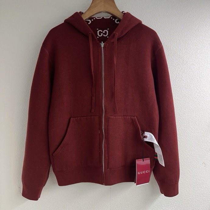 Двусторонний трикотажный кардиган с капюшоном на молнии фото 6