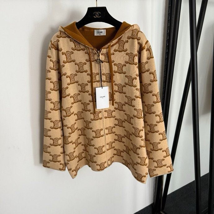 Двусторонняя куртка кардиган с длинными рукавами и капюшоном из кашемира