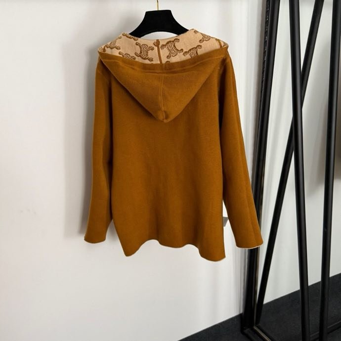 Двусторонняя куртка кардиган с длинными рукавами и капюшоном из кашемира фото 2