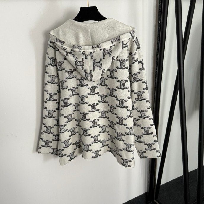 Двусторонняя куртка кардиган с длинными рукавами и капюшоном из кашемира фото 3