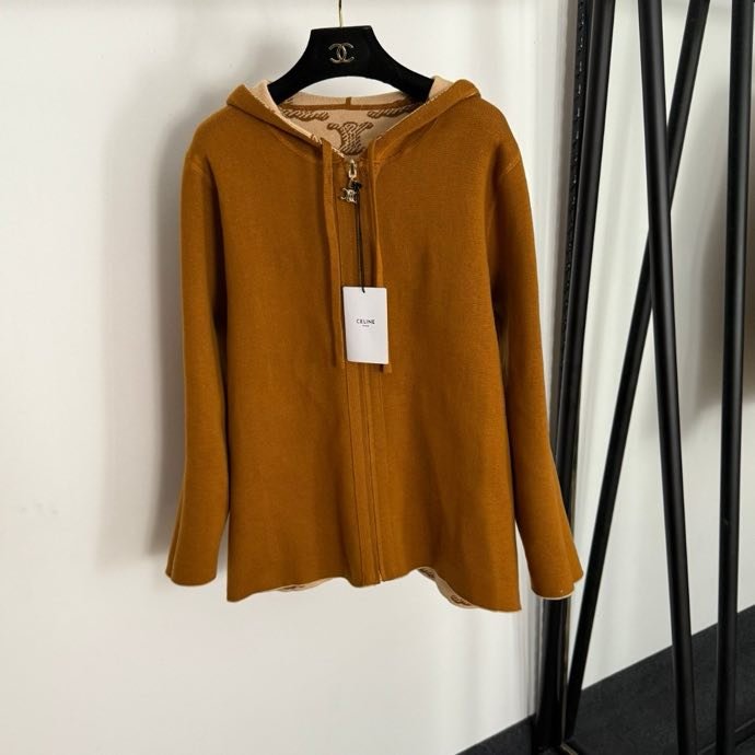 Двусторонняя куртка кардиган с длинными рукавами и капюшоном из кашемира фото 5