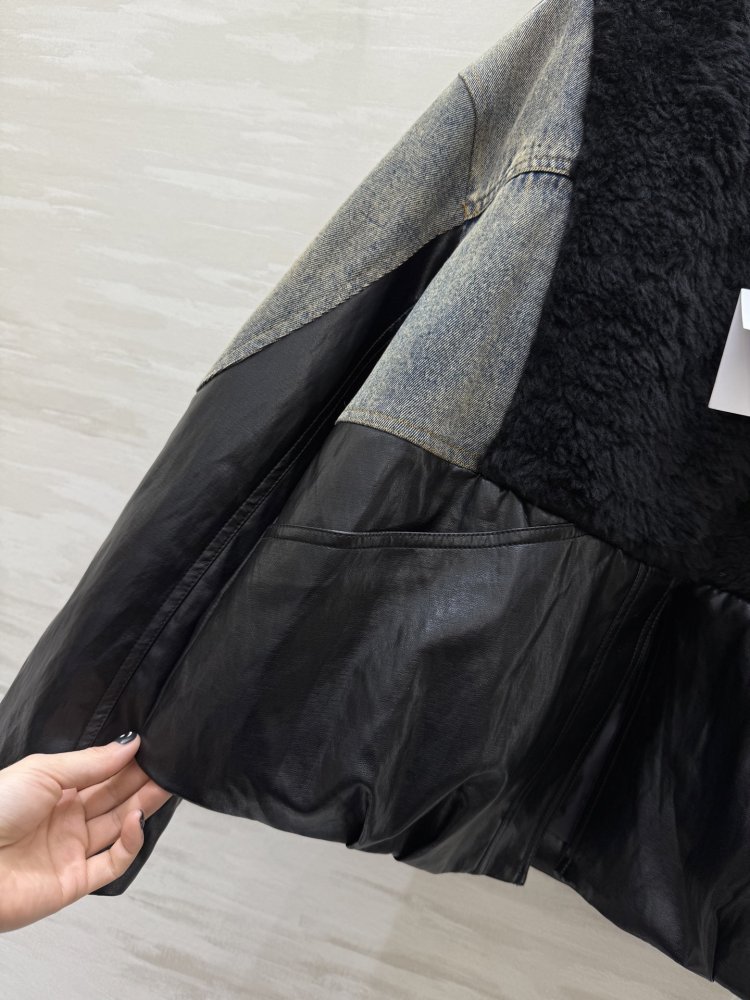 Denim feather jacket women's фото 2