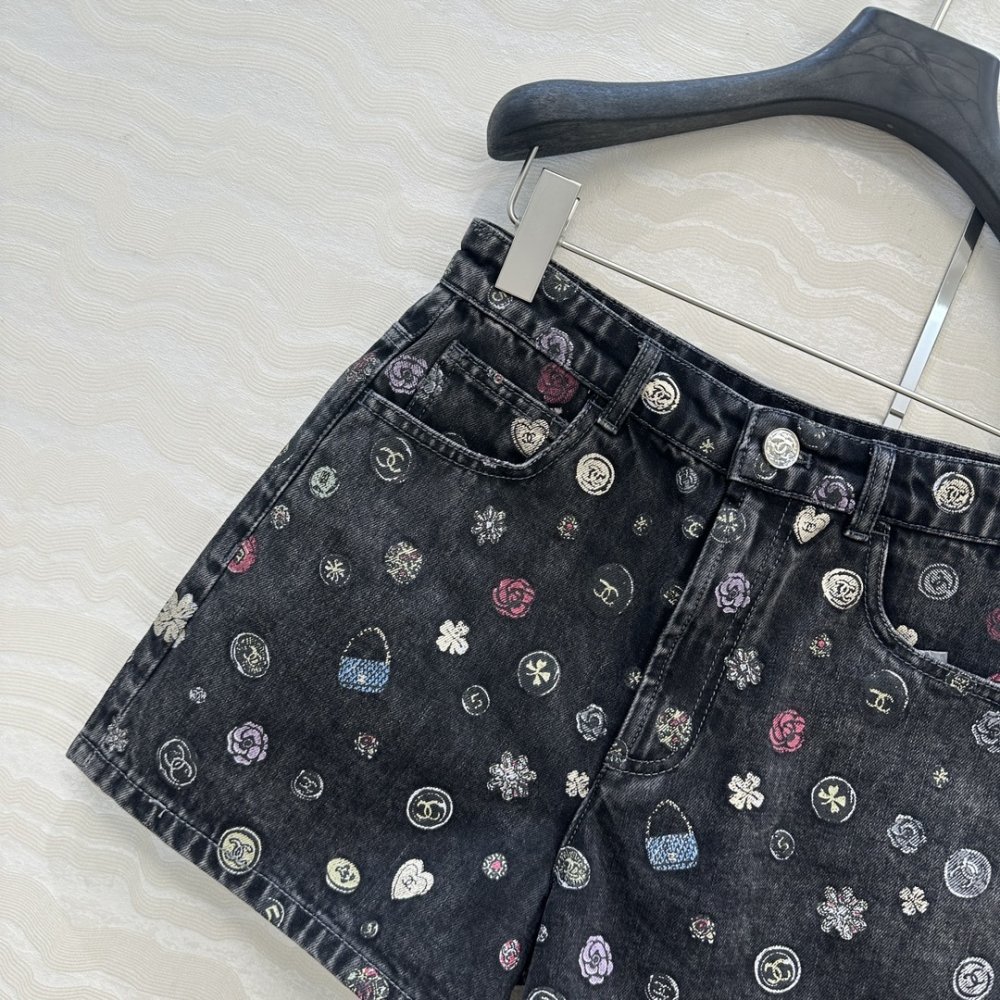 Джинсовые шорты Coco girl с принтом фото 2