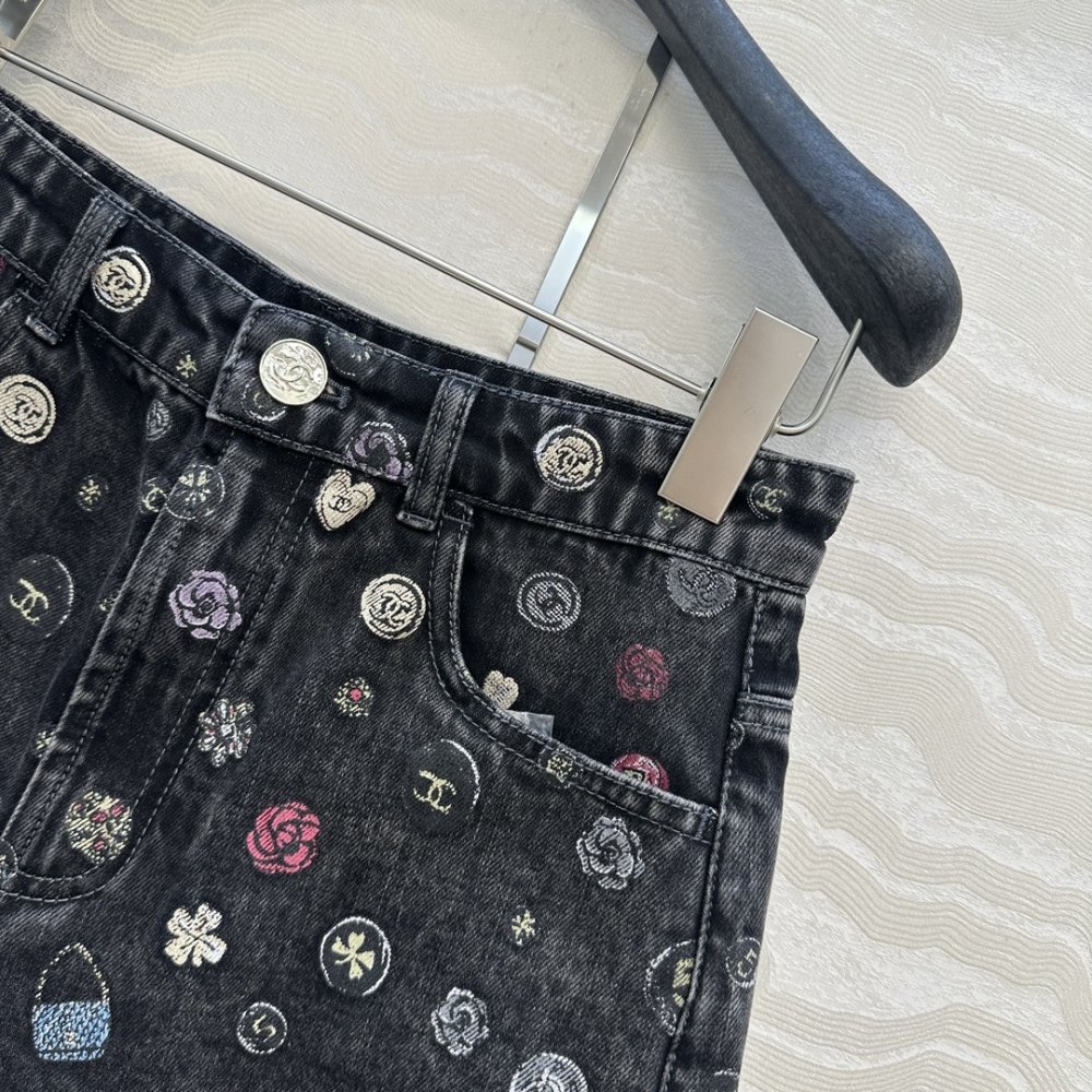 Джинсовые шорты Coco girl с принтом фото 3