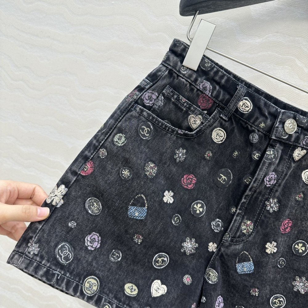 Джинсовые шорты Coco girl с принтом фото 4