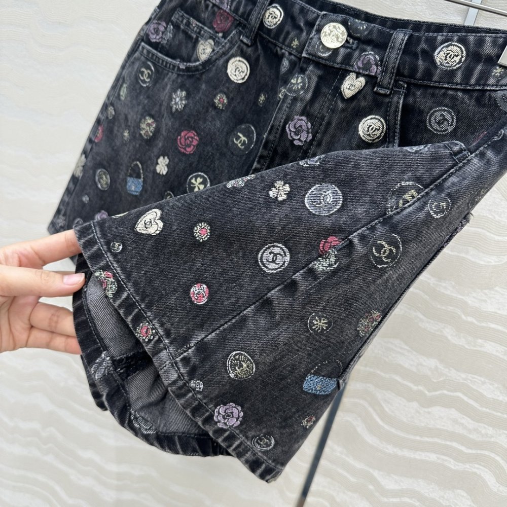 Джинсовые шорты Coco girl с принтом фото 7