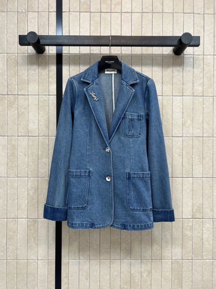 Джинсовый блейзер женский