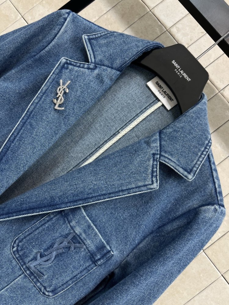 Джинсовый блейзер женский фото 2