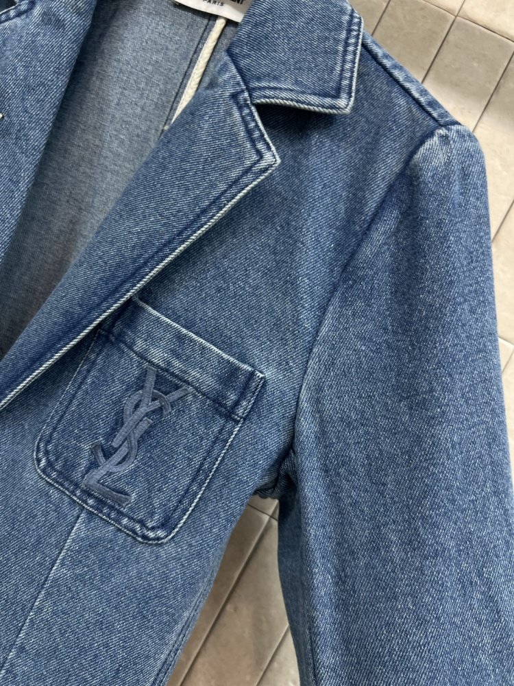 Джинсовый блейзер женский фото 5