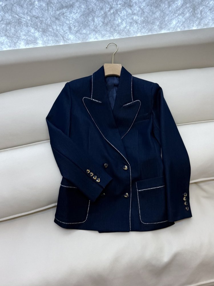 Джинсовый синий блейзер фото 3