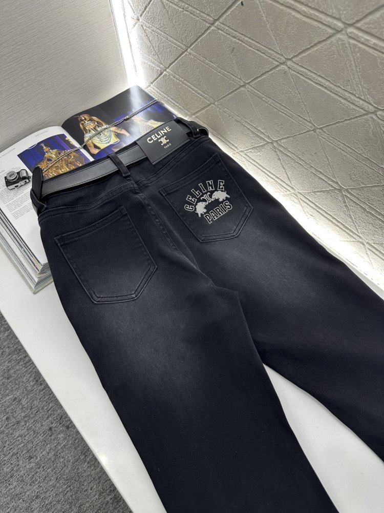 Джинси жіночі з поясом і расклешенными штанинами фото 4