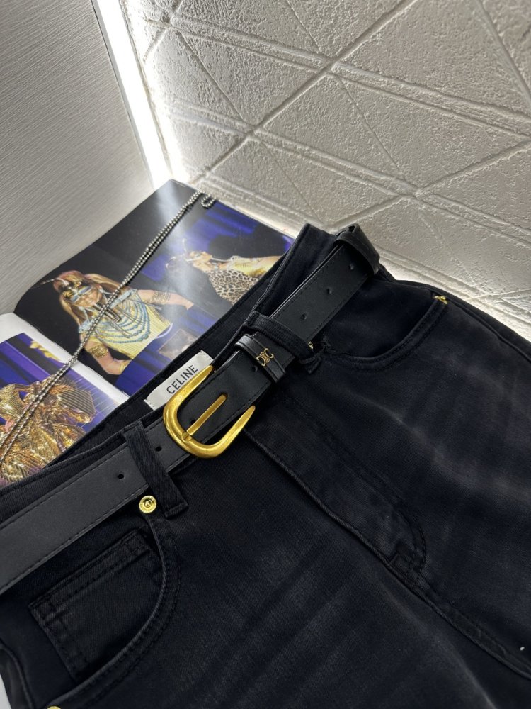 Джинси жіночі з поясом і расклешенными штанинами фото 6