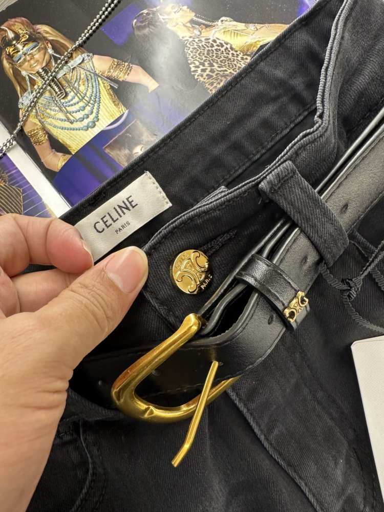 Джинси жіночі з поясом і расклешенными штанинами фото 8