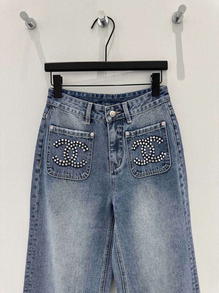 Jeans women's with rhinestones фото 3