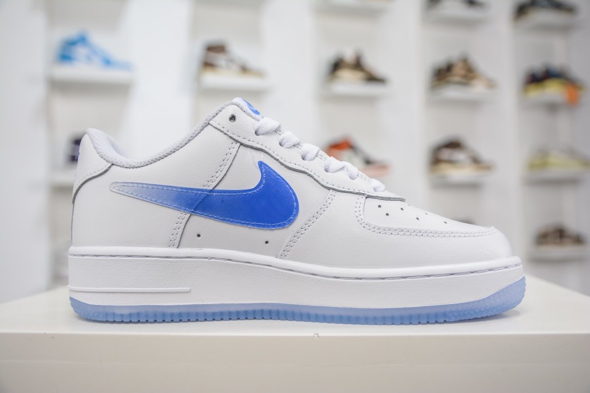 Кроссовки Air Force 1 07 Low White Blue Metallic Gold CO3363-361 фото 3