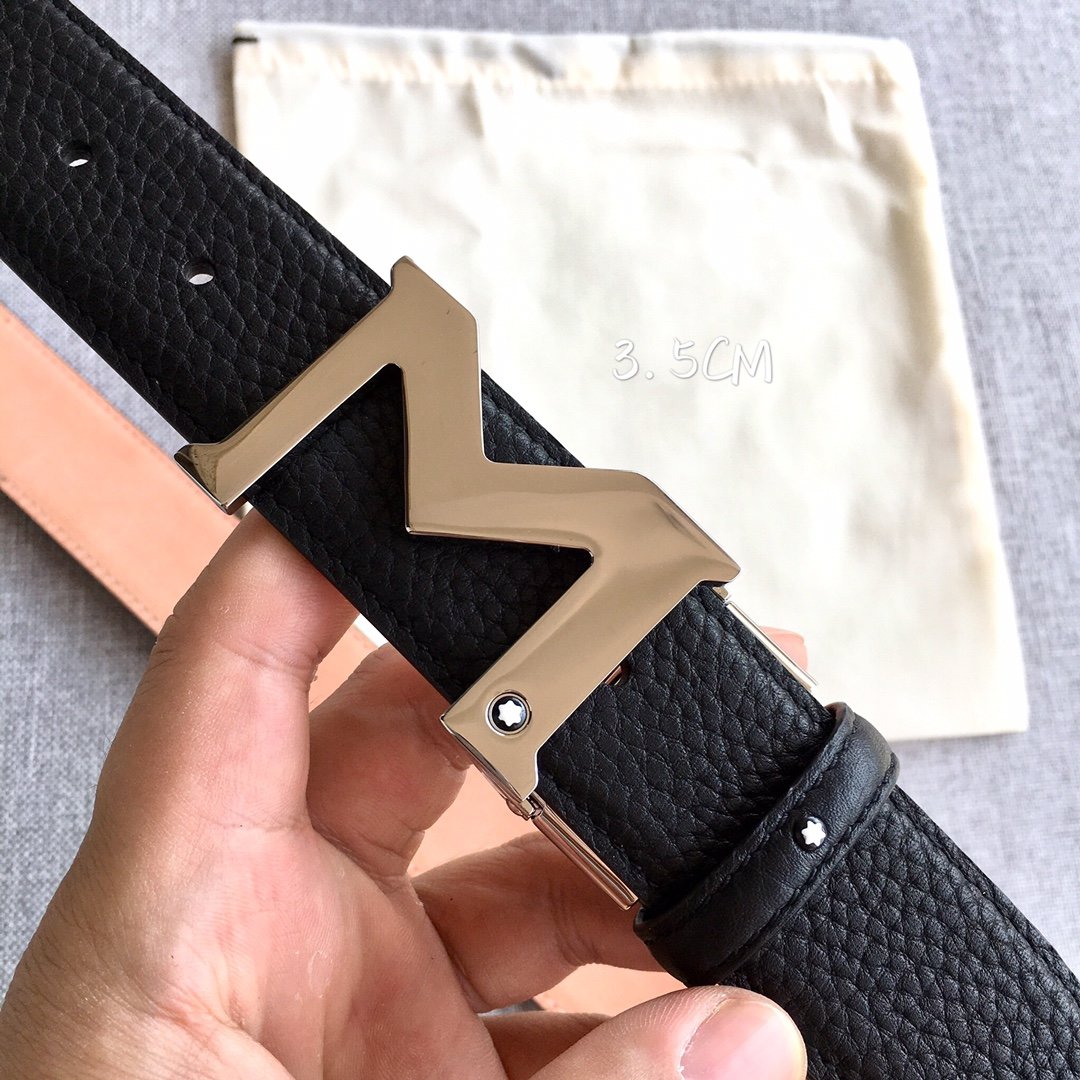 Male leather belt 3.5 cm