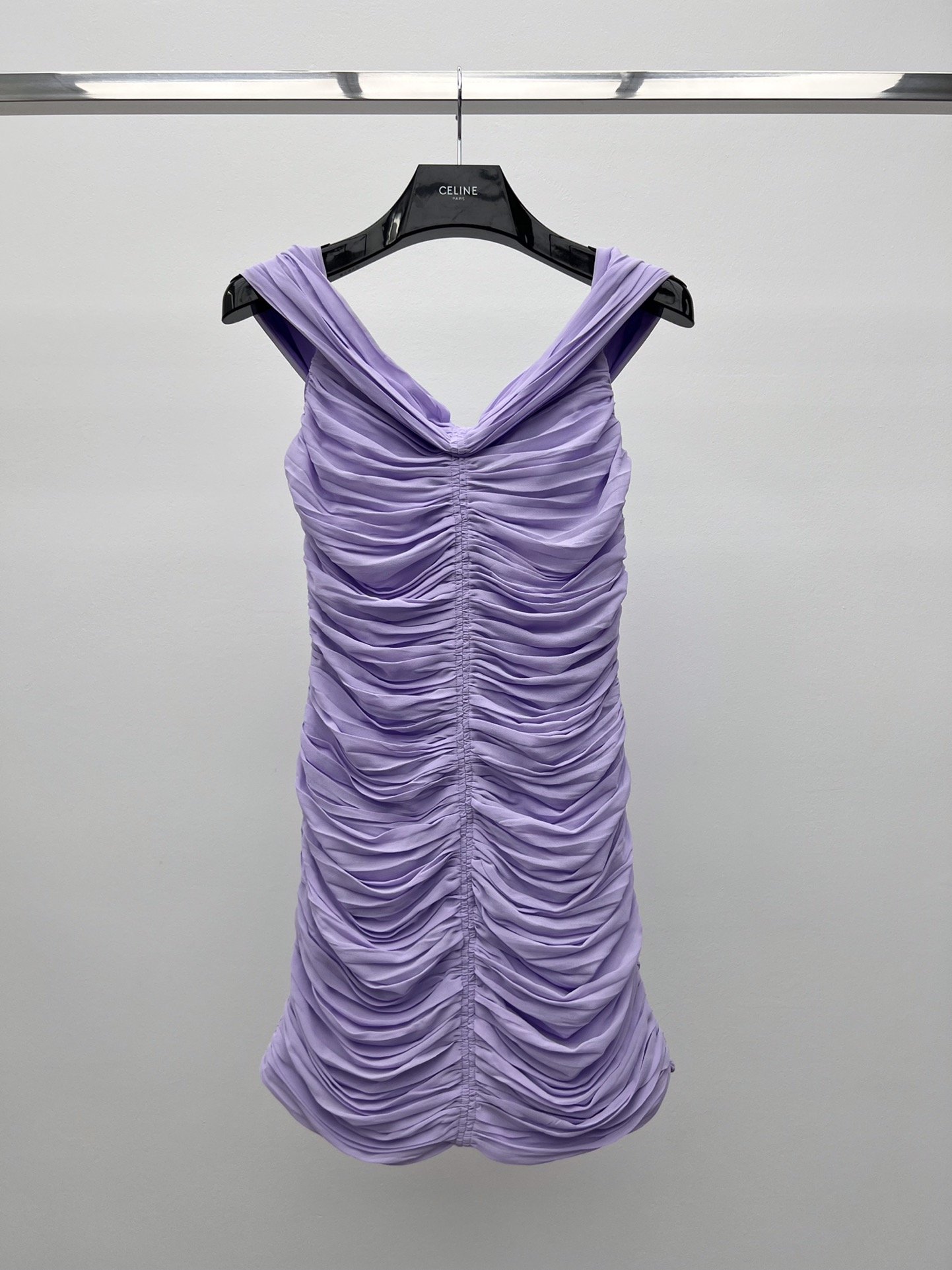 Платье мини фиолетовое (шелк 100%)