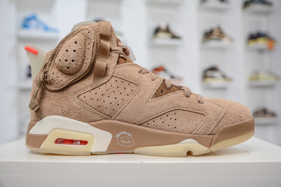 Кросівки Air Jordan 6 AJ6 Retro Travis Scott British Khaki - DH0690-200 фото 3