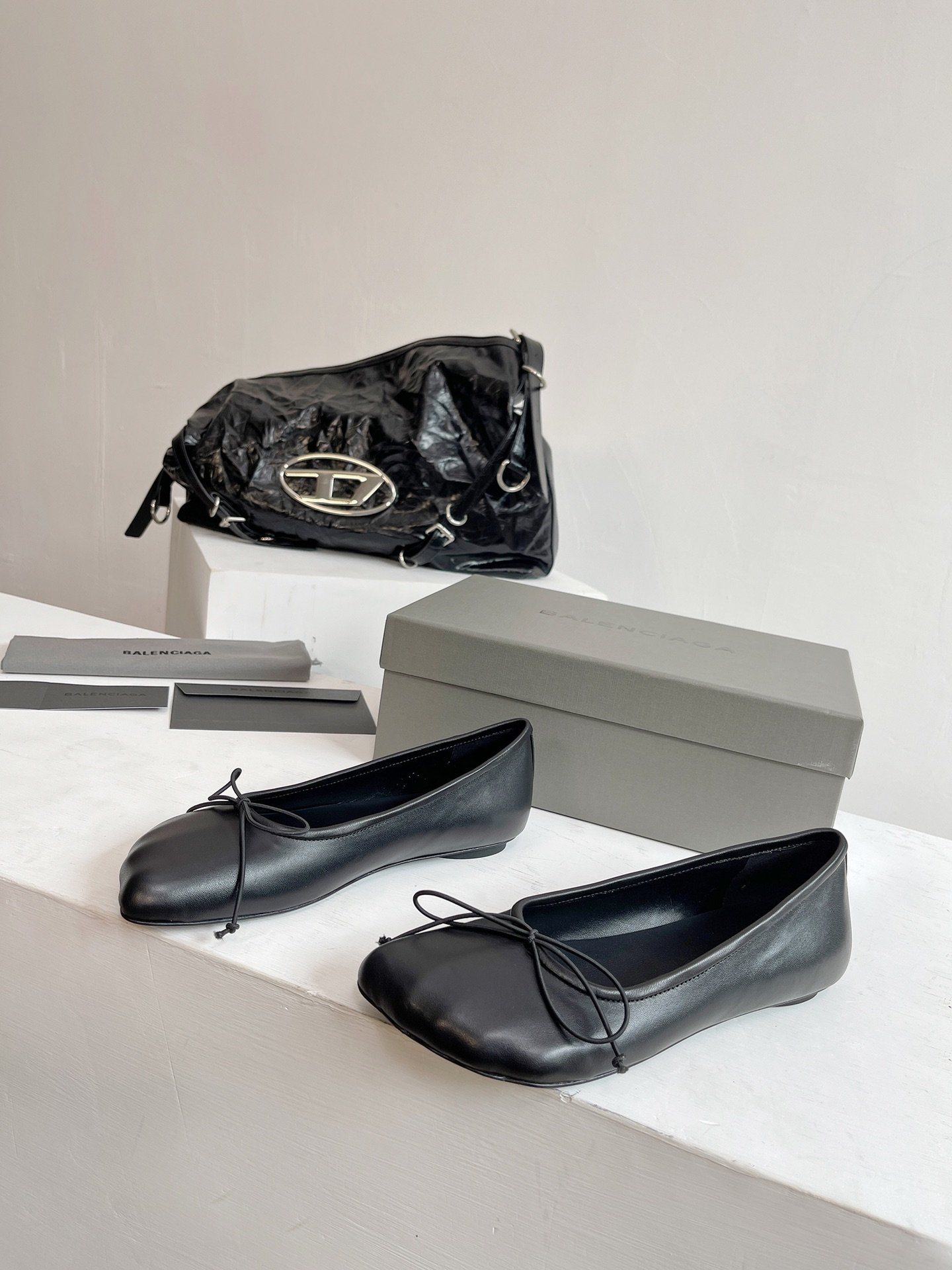 Ballet shoes black leather фото 3