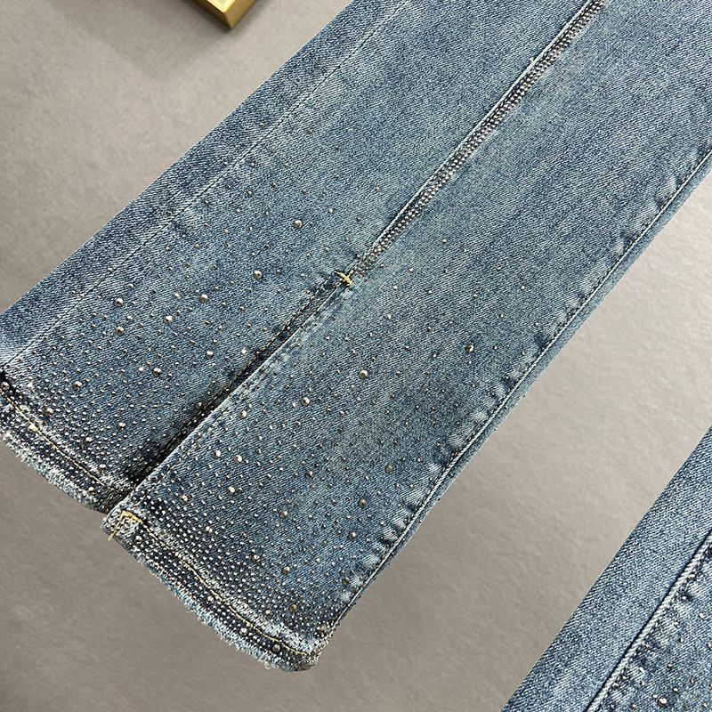 Расклешенные джинсы женские, весенние, эластичные фото 2