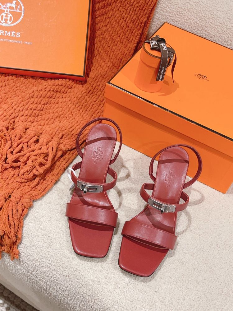 Sandals Hermes Glamour on heel 7.5 cm