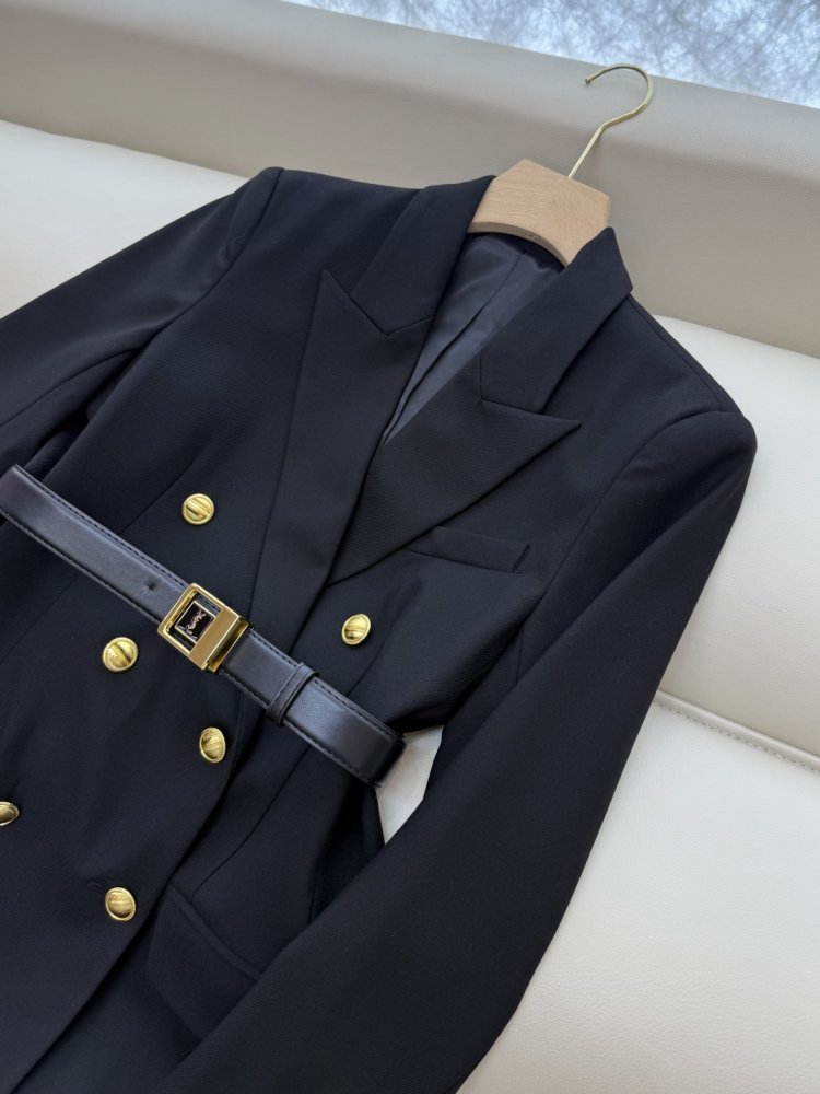 Двубортный пиджак с длинными рукавами фото 6