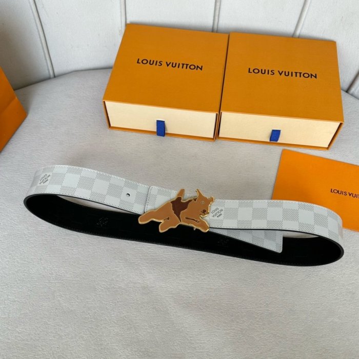 Belt leather male 4 cm