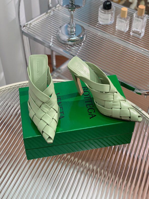 Sandals on high heel (10 cm) green фото 3