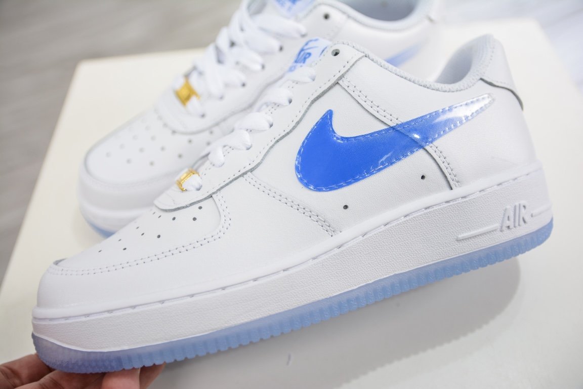 Кросівки Air Force 1 07 Low White Blue Metallic Gold CO3363-361 фото 7