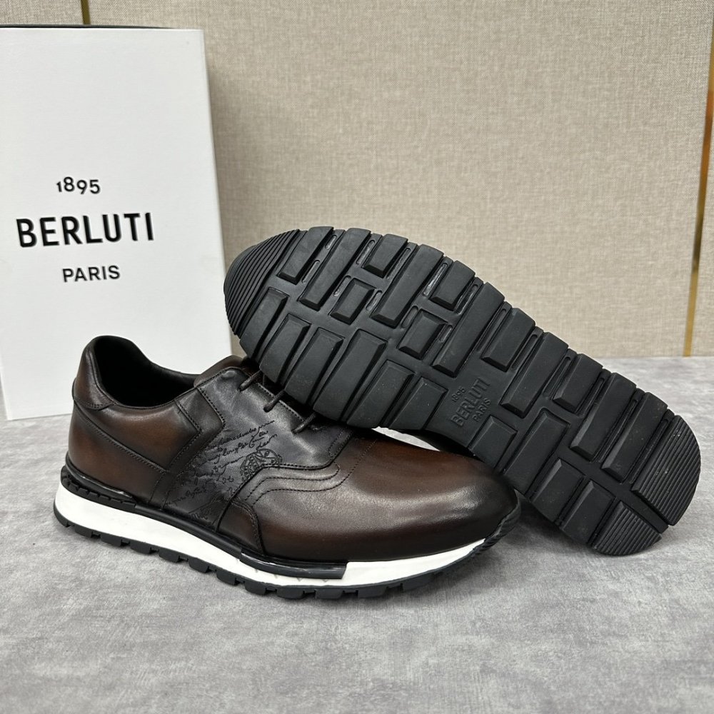 Leather men's sneakers фото 8