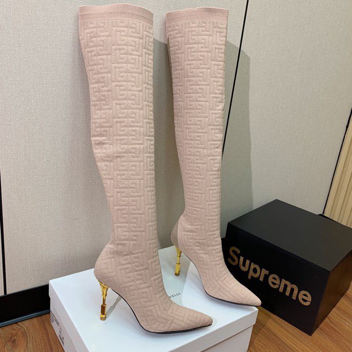 Hessian boots on high heel фото 2