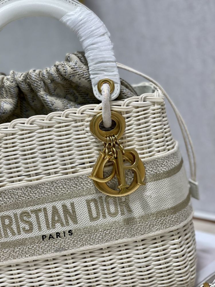 Сумка Lady Dior Bag Natural Wicker Oblique 24 см фото 4