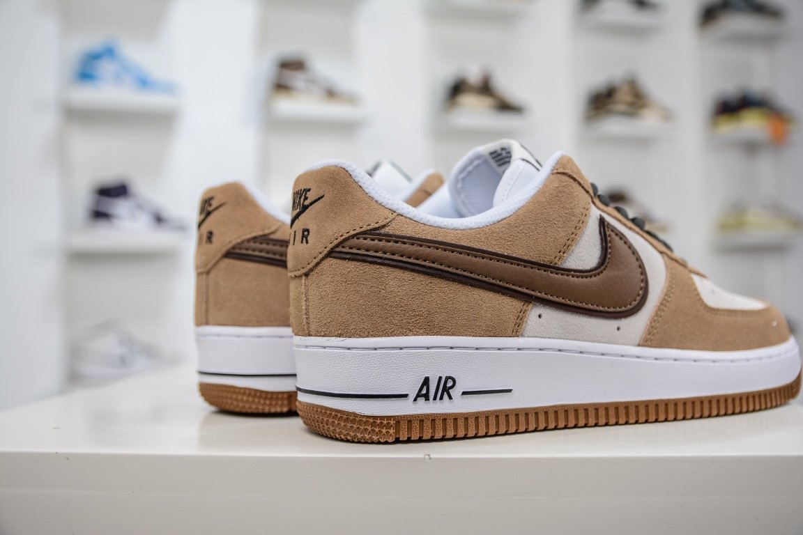 Sneakers Air Force 1 07 Low WB Coffee Brown Black White HH9636-326 фото 6