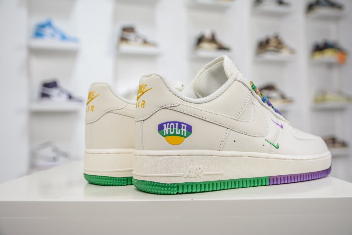 Sneakers Air Force 1 07 Low String Beige Green Purple TF8896-303 фото 6