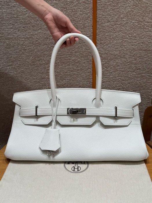 Сумка SHOULDER BIRKIN BLANC в коже Clemence 42 см