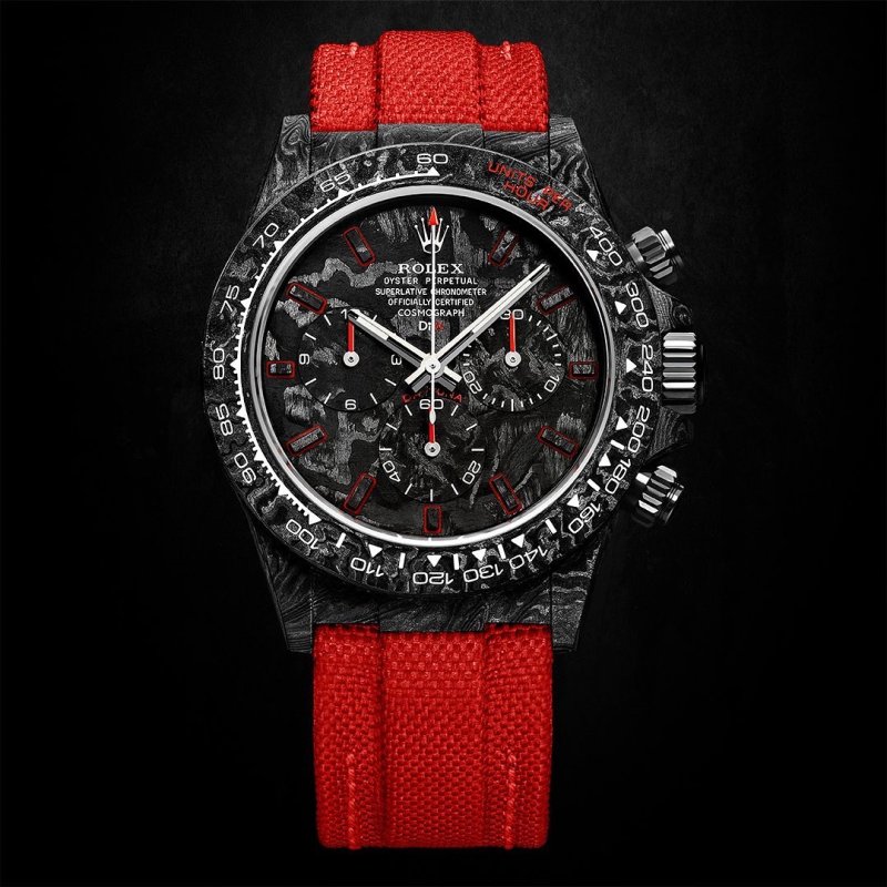 Ексклюзивні годинник 40 мм Rolex Cosmograph Daytona в карбоновом корпусі