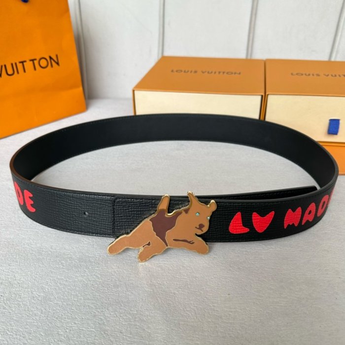 Belt leather male 4 cm