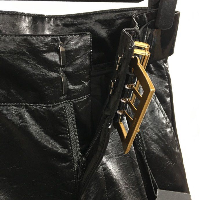 Leather pants women's black фото 5