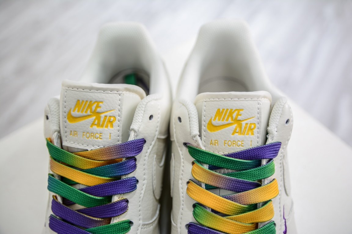 Кроссовки Air Force 1 07 Low String Beige Green Purple TF8896-303 фото 8